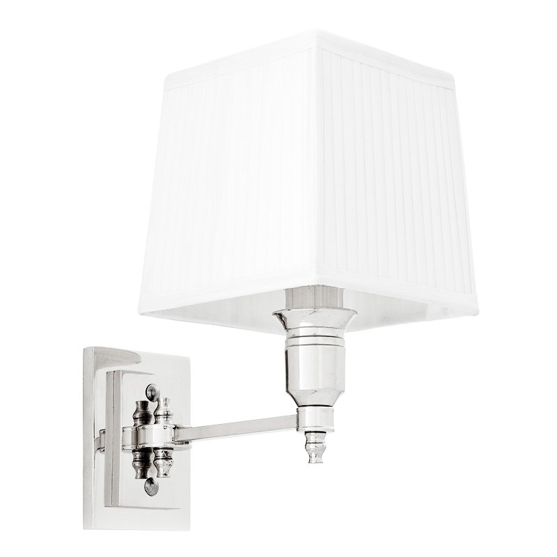 Бра Wall Lamp Lexington Single Nickel+White Никель Белый в Санкт-петербурге | Loft Concept 