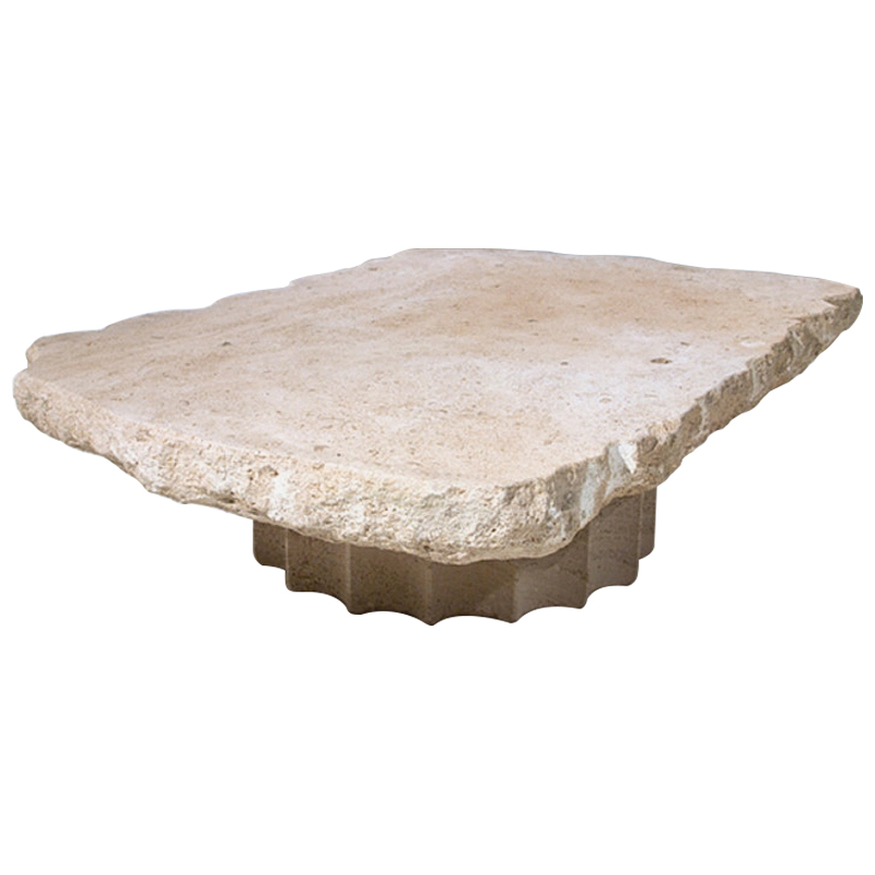 Кофейный стол Travertine Column Coffee Table Бежевый Песочный в Санкт-петербурге | Loft Concept 