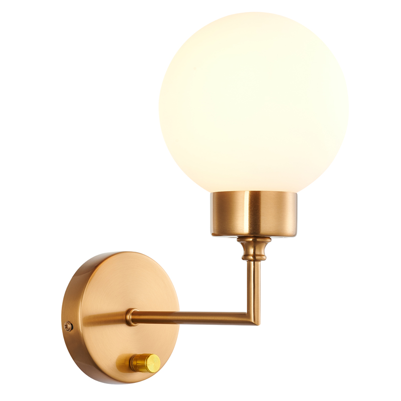 Бра Zibille Sconce brass Латунь Белое матовое стекло в Санкт-петербурге | Loft Concept 