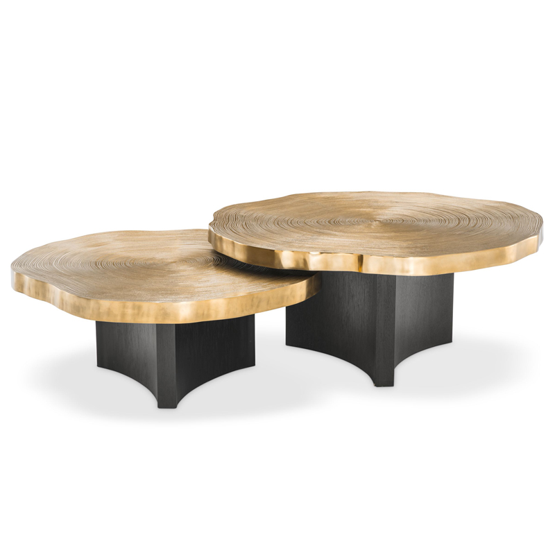 Комплект кофейных столов Eichholtz Coffee Table Thousand Oaks set of 2 Черный Латунь в Санкт-петербурге | Loft Concept 