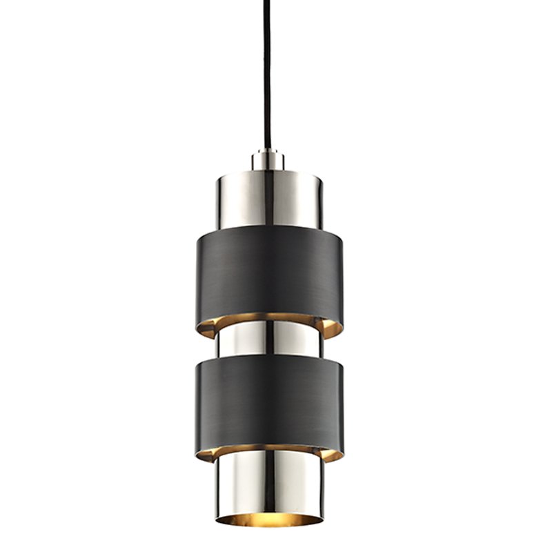 Подвесной светильник Hudson Valley 9422-PNOB Cyrus 2 Light Pendant In Polished Nickel/Old Bronze Combo Темная бронза Никель в Санкт-петербурге | Loft Concept 