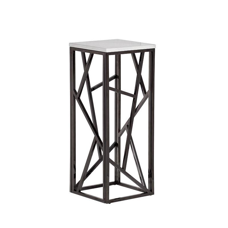 Подставка Serene Furnishing Dark Chrome Marble Top stand Хром Белый в Санкт-петербурге | Loft Concept 