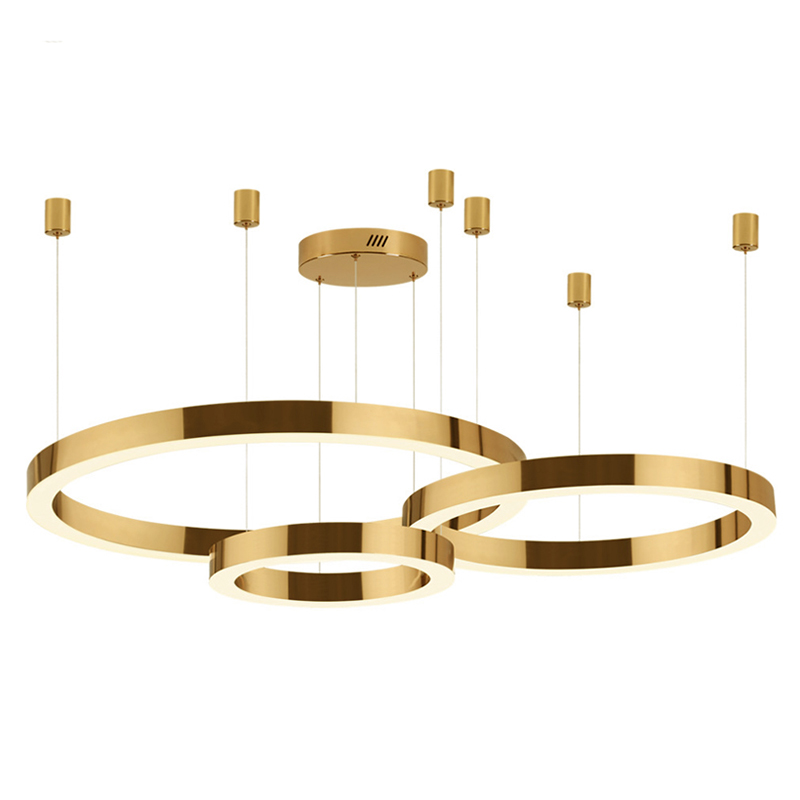 Люстра 3 Gold Ring Horizontal Золотой в Санкт-петербурге | Loft Concept 