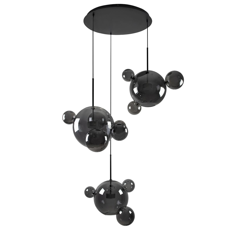 Люстра Bolle Circular Chandelier 14 BUBBLE Giopato & Coombes smoky Дымчатый (Smoke) в Санкт-петербурге | Loft Concept 