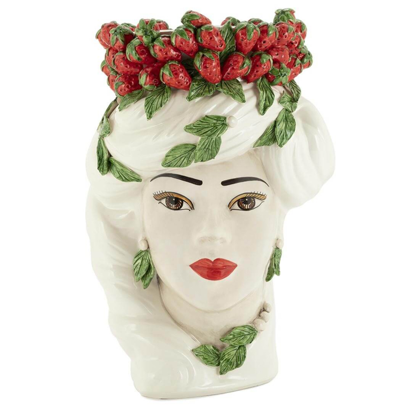 Ваза VASE STRAWBERRIES HEAD LADY BIG White Красный Белый в Санкт-петербурге | Loft Concept 