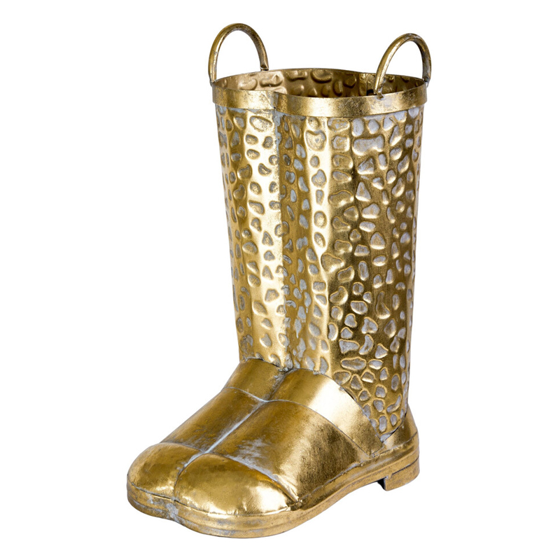 Ваза в форме сапог с рельефной текстурой и ручками Vase Boot Винтажное Темное Золото Ваза в форме сапог с рельефной текстурой и ручками Vase Boot Винтажное Темное Золото в Санкт-петербурге | Loft Concept
