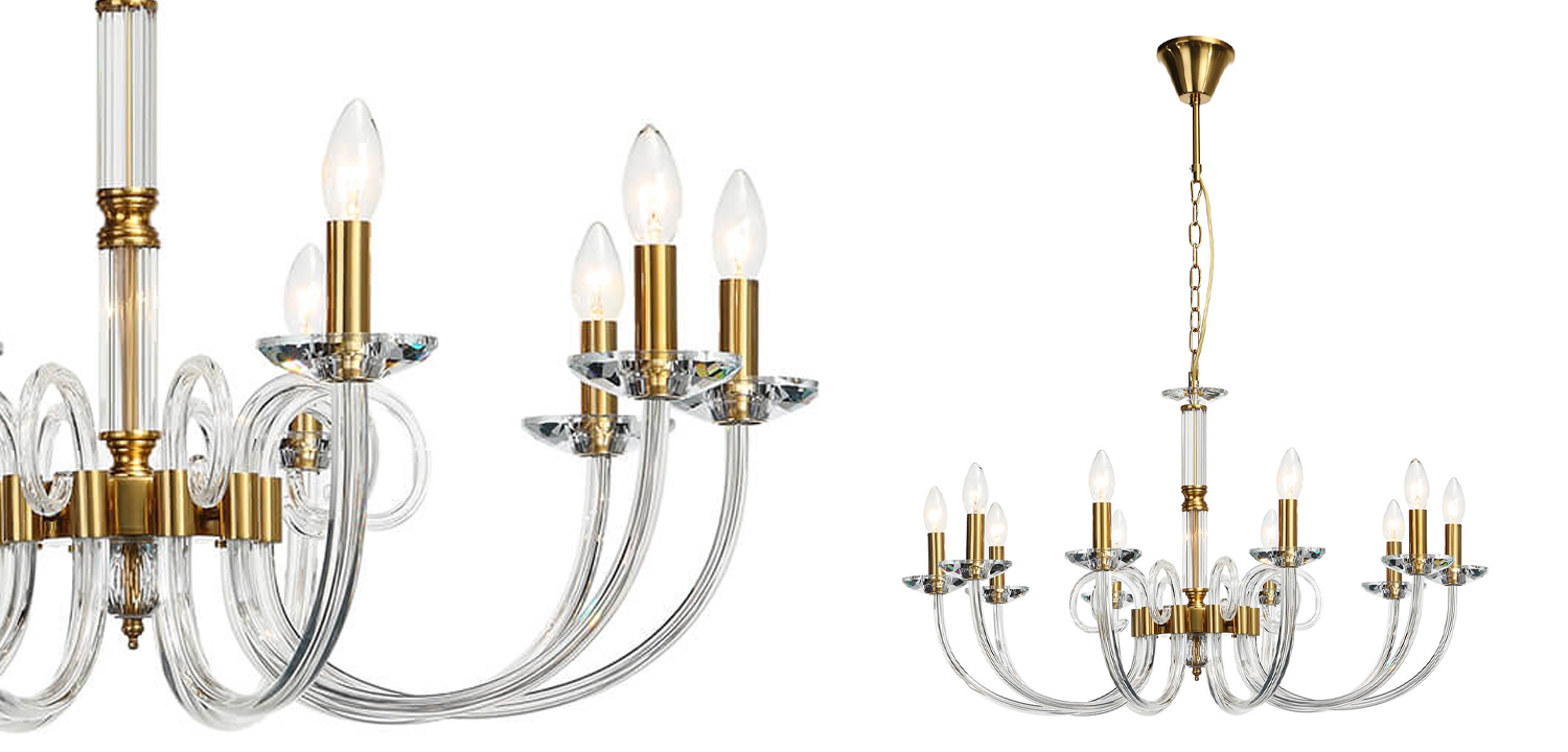 Люстра Twisted Glass Candles Chandelier 10 - фото