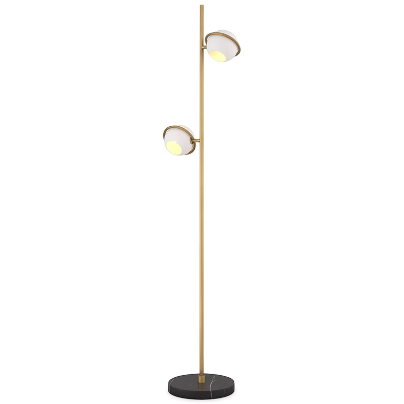 Торшер Eichholtz Floor Lamp Aprillia Золотой Белый Черный Мрамор Nero в Санкт-петербурге | Loft Concept 