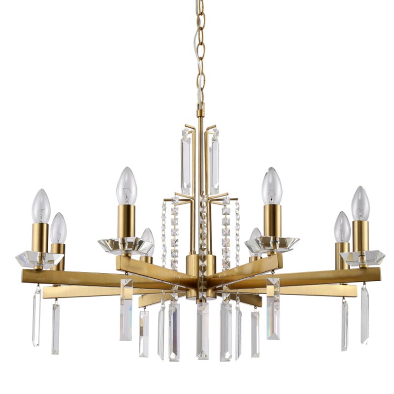 Люстра Vivien Crystal Brass Chandelier 8 Латунь Серый в Санкт-петербурге | Loft Concept 