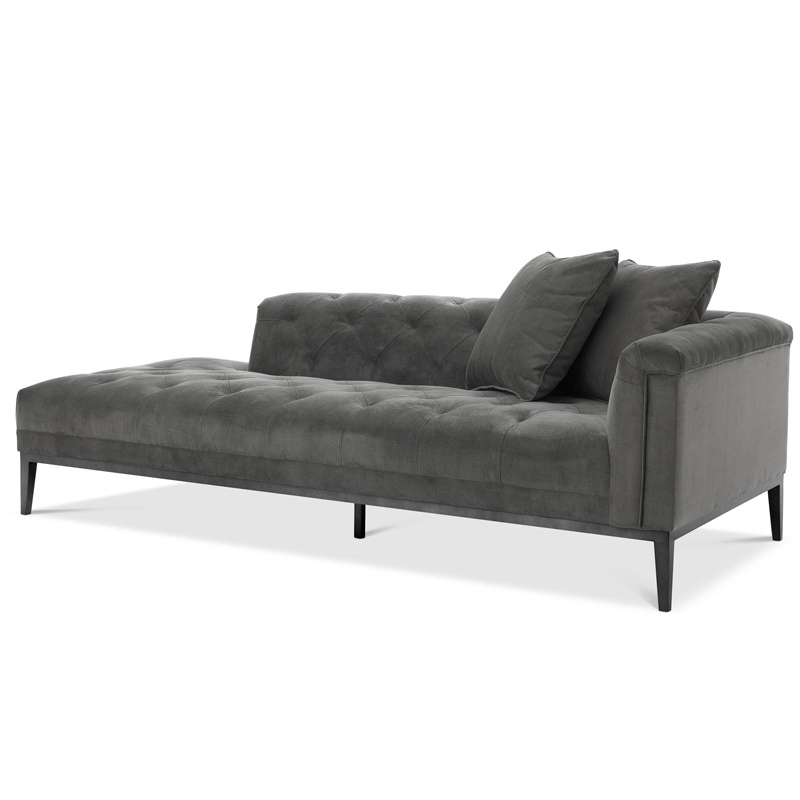 Кушетка Eichholtz Lounge Sofa Cesare Right grey Серый Темная бронза в Санкт-петербурге | Loft Concept 