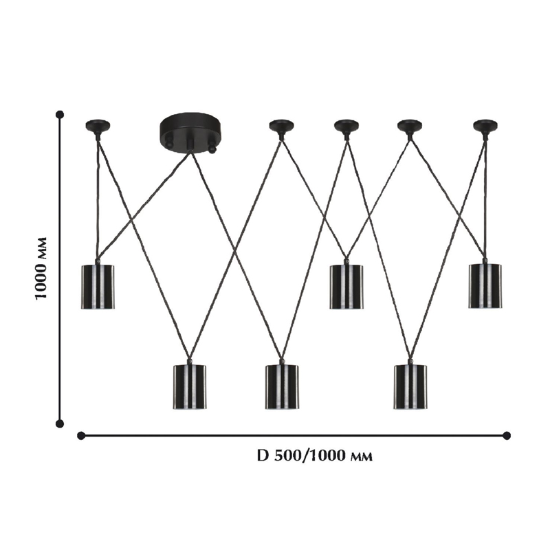 Черная каскадная люстра Wireflow Suspension в Санкт-петербурге