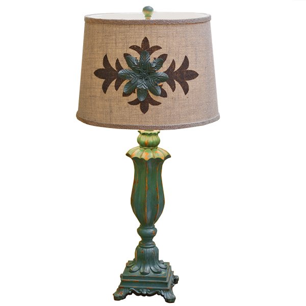 Настольная лампа Cross Ornament Provence table lamp Малахит (зеленый) Бежево-серый в Санкт-петербурге | Loft Concept 