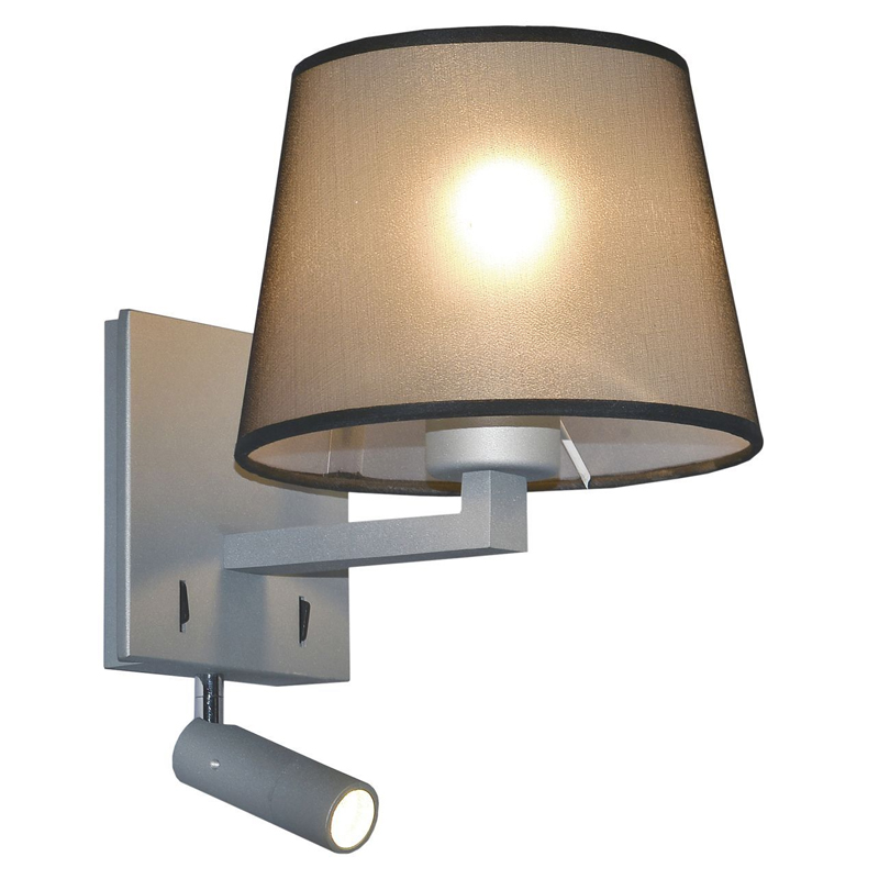 Бра с абажуром и поворотным спотом Trumpet Lamp Grey Серый в Санкт-петербурге | Loft Concept 