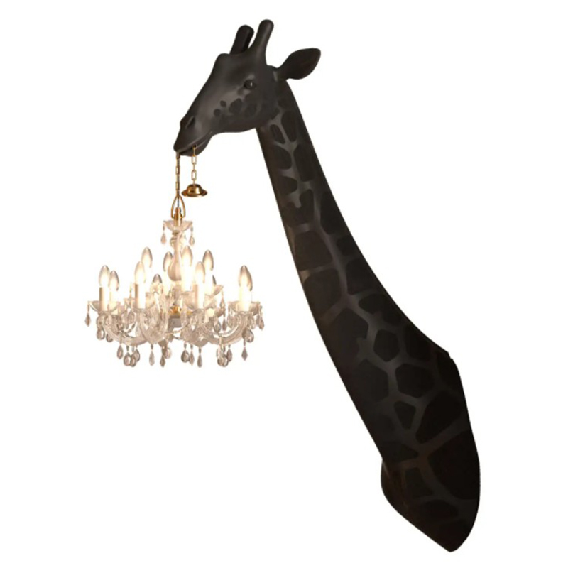 Бра черный жираф Black Giraffe Wall Lamp Sconce Chandalier Черный в Санкт-петербурге | Loft Concept 