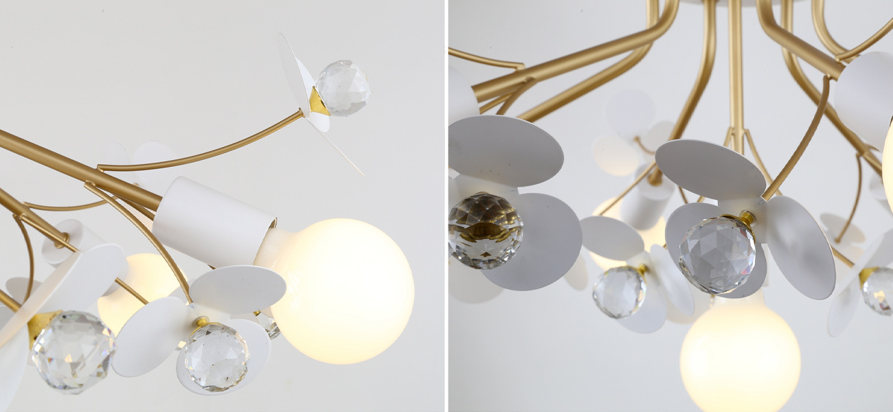 Люстра с декором в виде цветов и хрустальными элементами MATISSE - фото