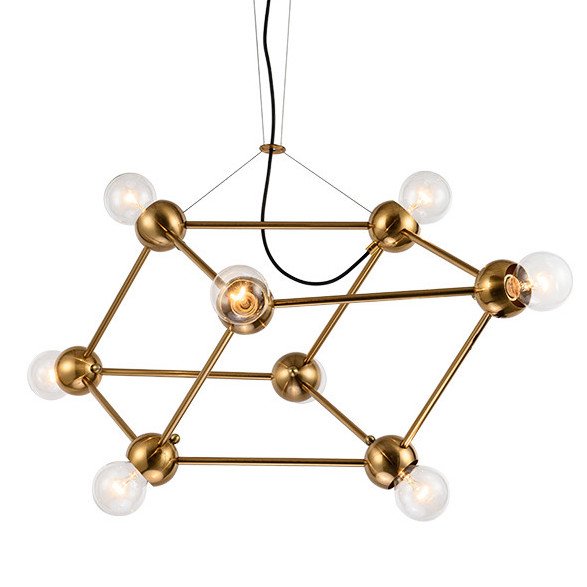 Люстра Molecule Gold Chandelier Золотой в Санкт-петербурге | Loft Concept 