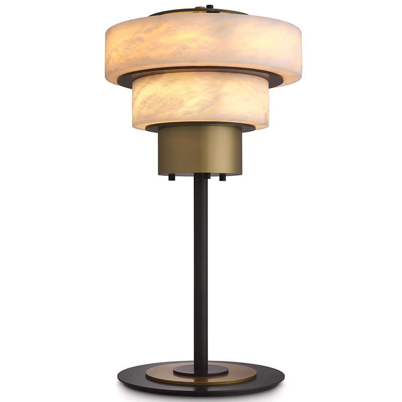 Настольная лампа Eichholtz Table Lamp Zereno Белый Латунь Черный в Санкт-петербурге | Loft Concept 