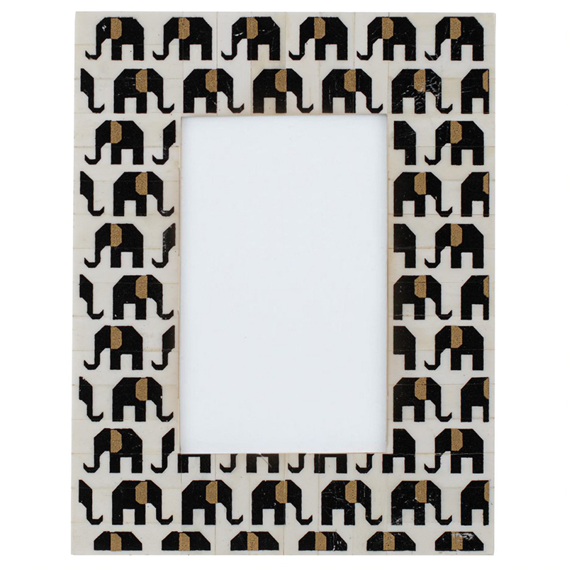 Фоторамка кость Indian Elephants Bone Inlay photo frame Черно-белый в Санкт-петербурге | Loft Concept 