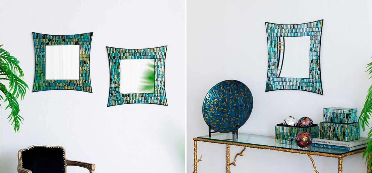 Зеркало квадратное с инкрустацией Maggie - фото