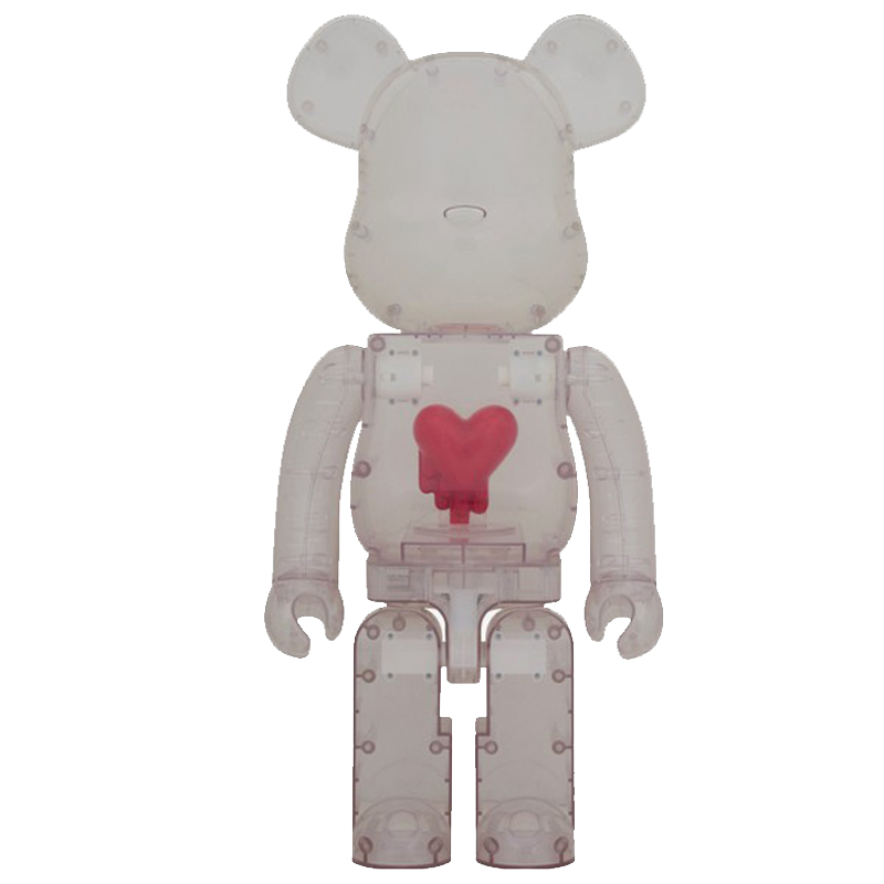 Статуэтка Bearbrick Red Heart Прозрачный (Transparent) Красный в Санкт-петербурге | Loft Concept 