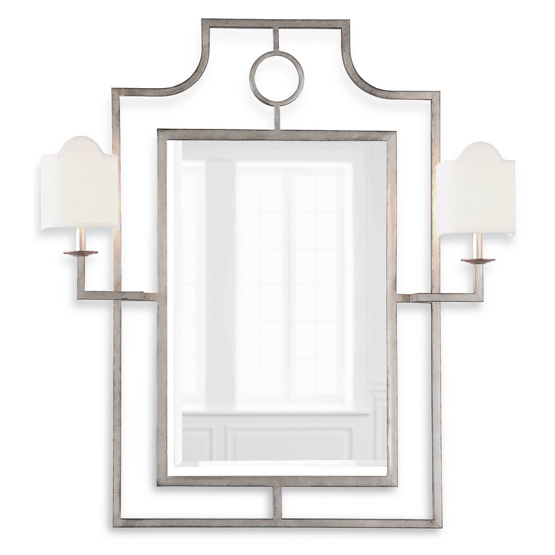 Зеркало с бра Mirror with Sconces Dairile Silver Серебряный в Санкт-петербурге | Loft Concept 