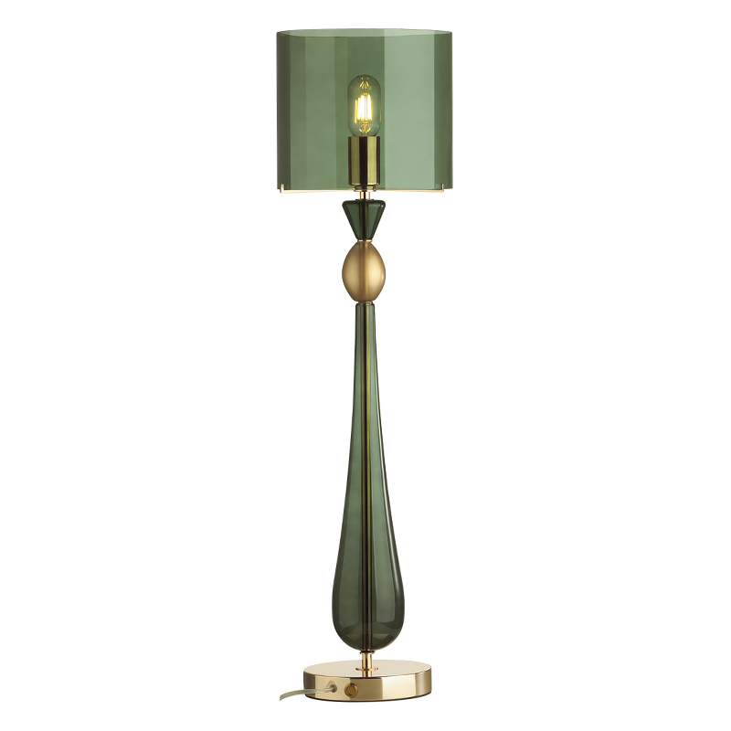 Настольная лампа Roser Green Table Lamp Зеленый Золотой в Санкт-петербурге | Loft Concept 