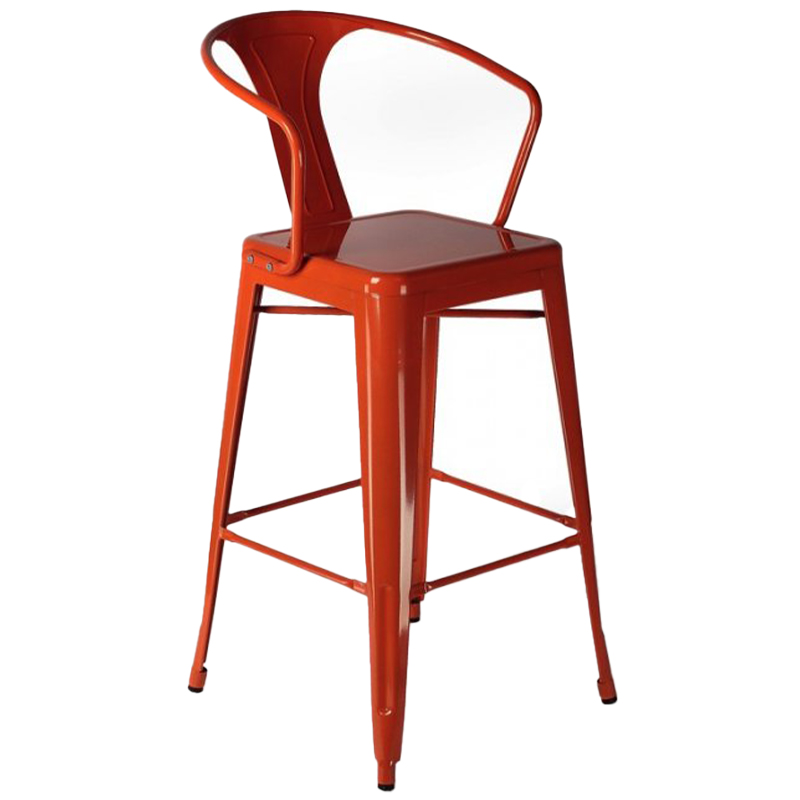 Барный стул Tolix Bar Stool 75 Armchair Backed Черный Оранжевый Красный Желтый Белый в Санкт-петербурге | Loft Concept 