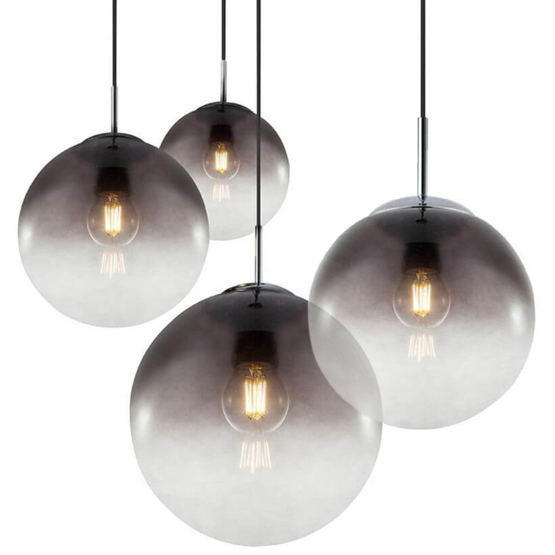 Светильник Ball Sunrise Pendant lamp smok 1 плафон Стекло Смок Хром в Санкт-петербурге | Loft Concept 