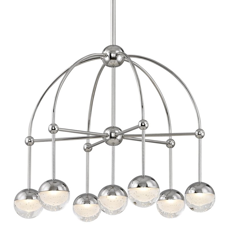 Люстра Hudson Valley 1227-PN Boca Led Chandelier In Polished Nickel Никель Прозрачный (Transparent) в Санкт-петербурге | Loft Concept 