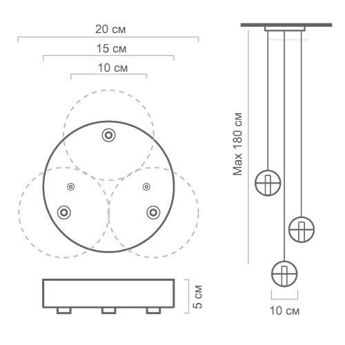 Люстра Bocci 14.3 Three Pendant Led Crystal Glass Ball 3 в Санкт-петербурге