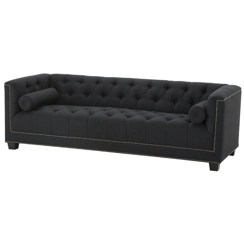 Диван Eichholtz Sofa Paolo black Черный Коричневый в Санкт-петербурге | Loft Concept 