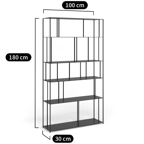 Стеллаж из металла широкий Wide Menzie Metal Rack Black в Санкт-петербурге