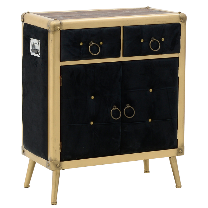 Комод с текстильной обивкой Jokum Chest of Drawers Черный Черный Золотой в Санкт-петербурге | Loft Concept 