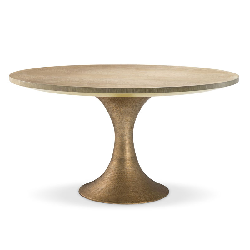 Обеденный стол Eichholtz DINING TABLE MELCHIOR ROUND brass Латунь в Санкт-петербурге | Loft Concept 