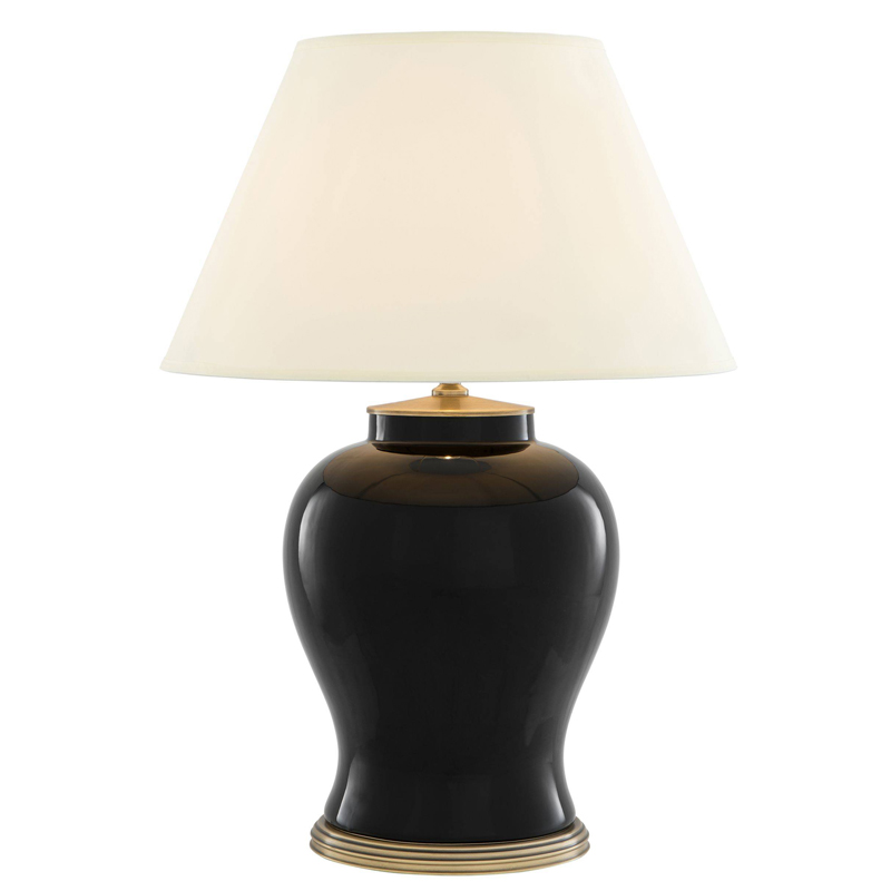 Настольная лампа Eichholtz Table Lamp Mundon Белый Черный Латунь Античная полированная в Санкт-петербурге | Loft Concept 