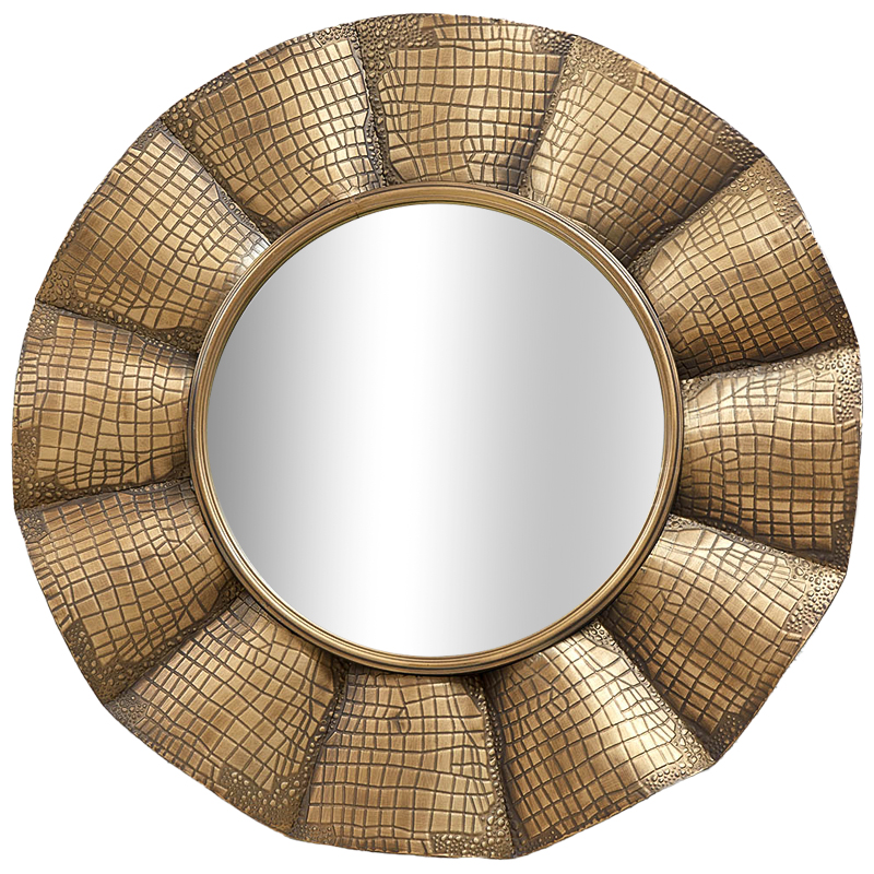 Круглое зеркало Aguirre Round Brass Mirror Латунь Зеркало в Санкт-петербурге | Loft Concept 