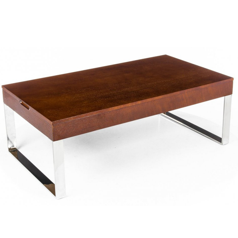 Кофейный стол Annecy Coffee Table brown Коричневый Хром в Санкт-петербурге | Loft Concept 