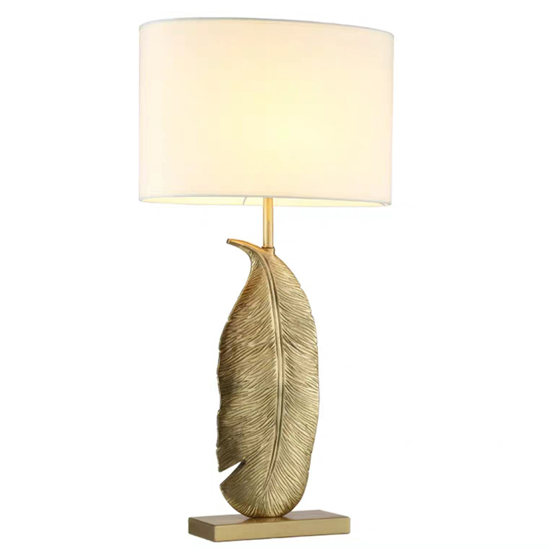 Настольная лампа Leaf Brass Table Lamp Золотой Белый Черный в Санкт-петербурге | Loft Concept 