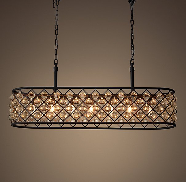 Люстра RH Spencer Rectangular Chandelier 100 Черный в Санкт-петербурге | Loft Concept 