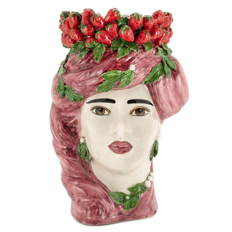 Ваза VASE STRAWBERRIES HEAD LADY BIG Red Бургундский красный в Санкт-петербурге | Loft Concept 