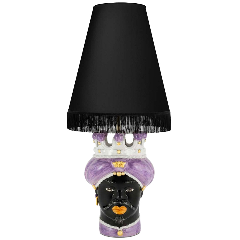 Настольная лампа Table Lamp Moro Man Medium New Violet and Black Черный Сиреневый Белый Золотой в Санкт-петербурге | Loft Concept 