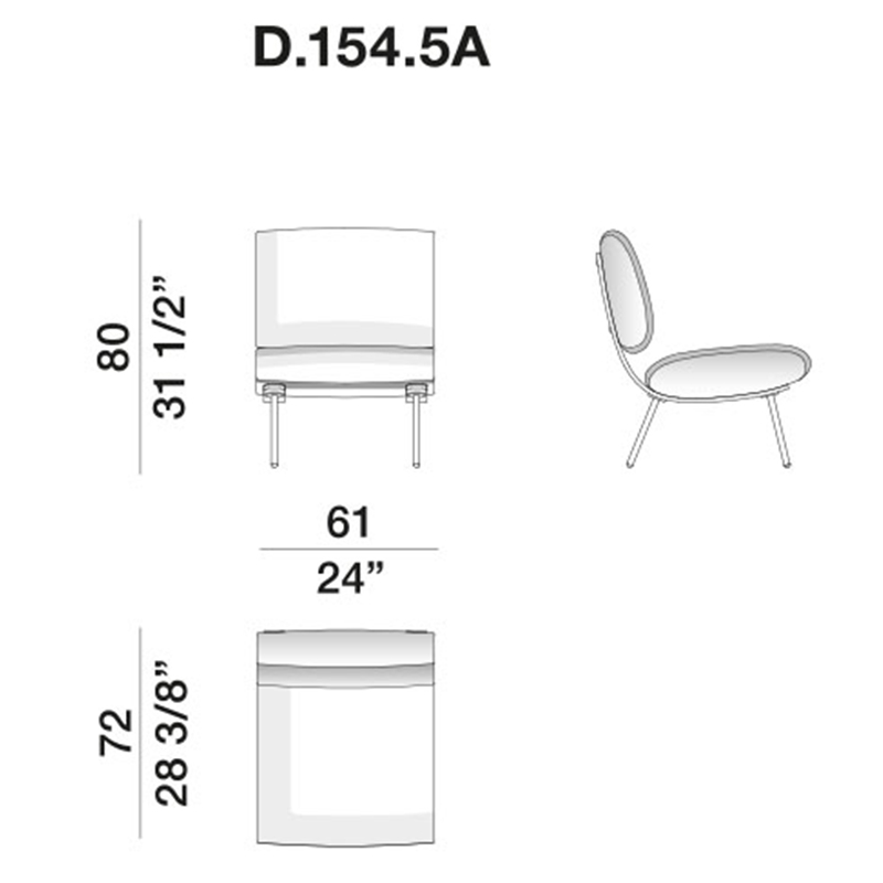 Дизайнерское кресло без подлокотников Gio Ponti ROUND D.154.5 Armchair в Санкт-петербурге