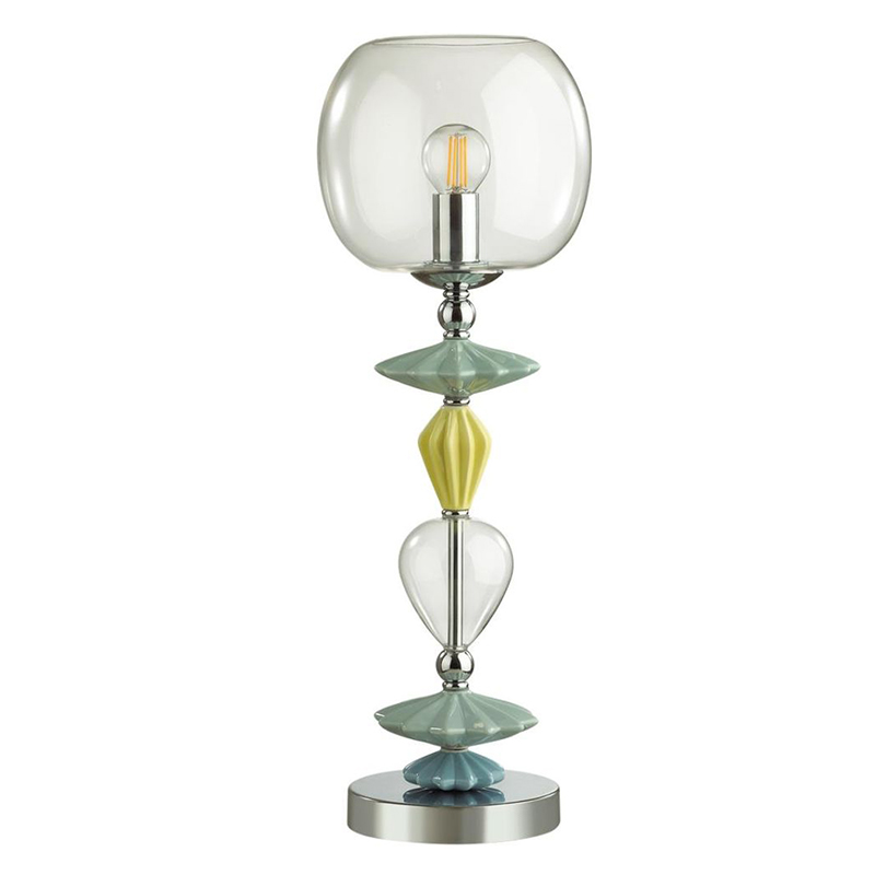 Настольная лампа Iris Glass Table lamp Candy chrome Прозрачный (Transparent) Желтый Зеленый Хром Голубой в Санкт-петербурге | Loft Concept 