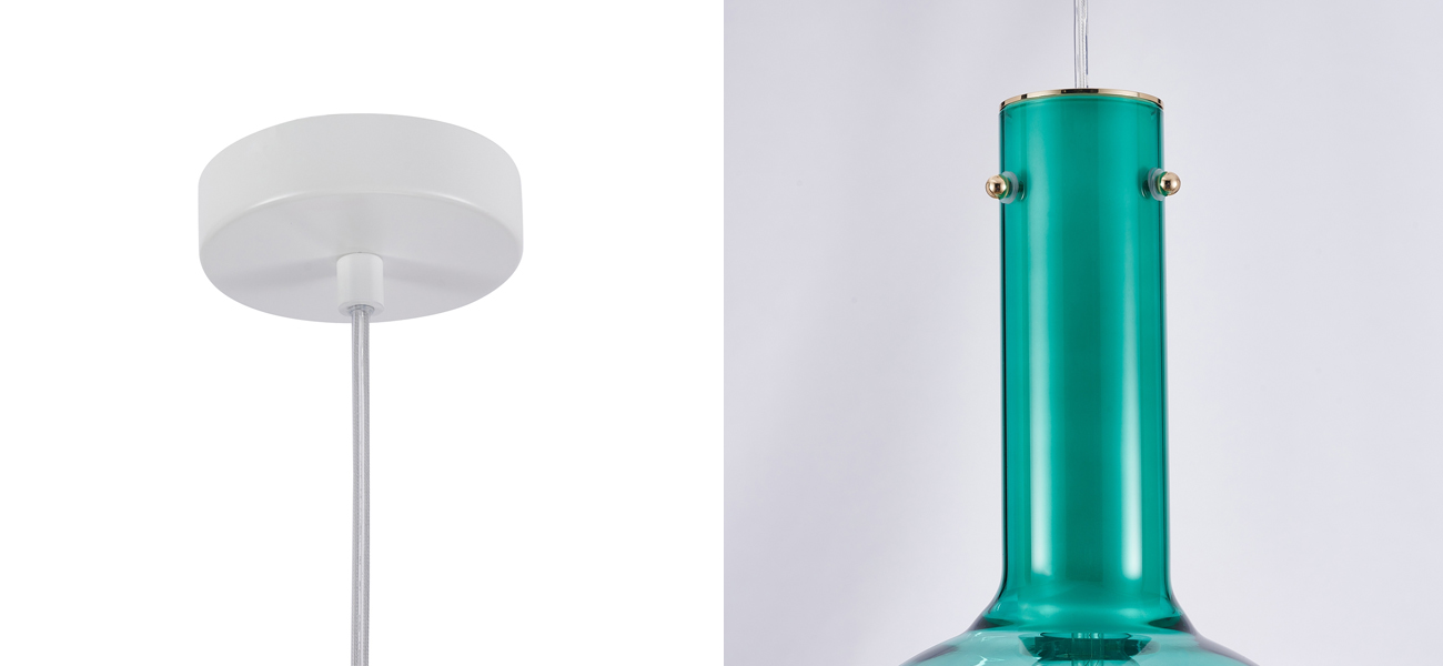 Подвесной светильник с выдувным плафоном AMBERY TURQUOISE - фото №1