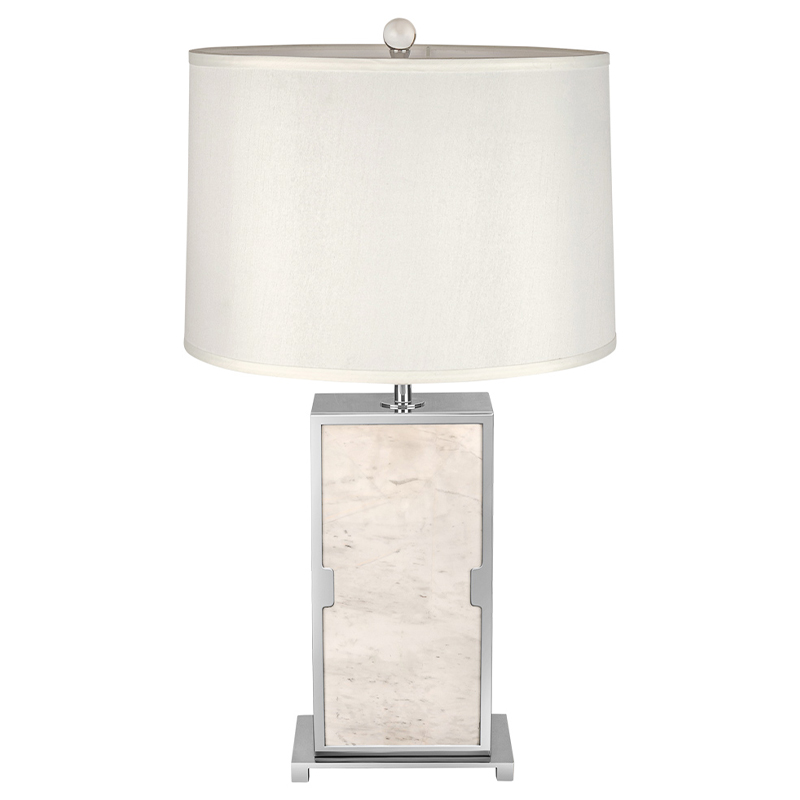 Настольная лампа с абажуром Wilbur Chrome Marble Table Lamp Хром ivory ( слоновая кость ) в Санкт-петербурге | Loft Concept 