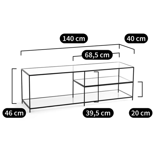 ТВ-тумба из стекла и металла Tingey Metal Glass TV Stand в Санкт-петербурге