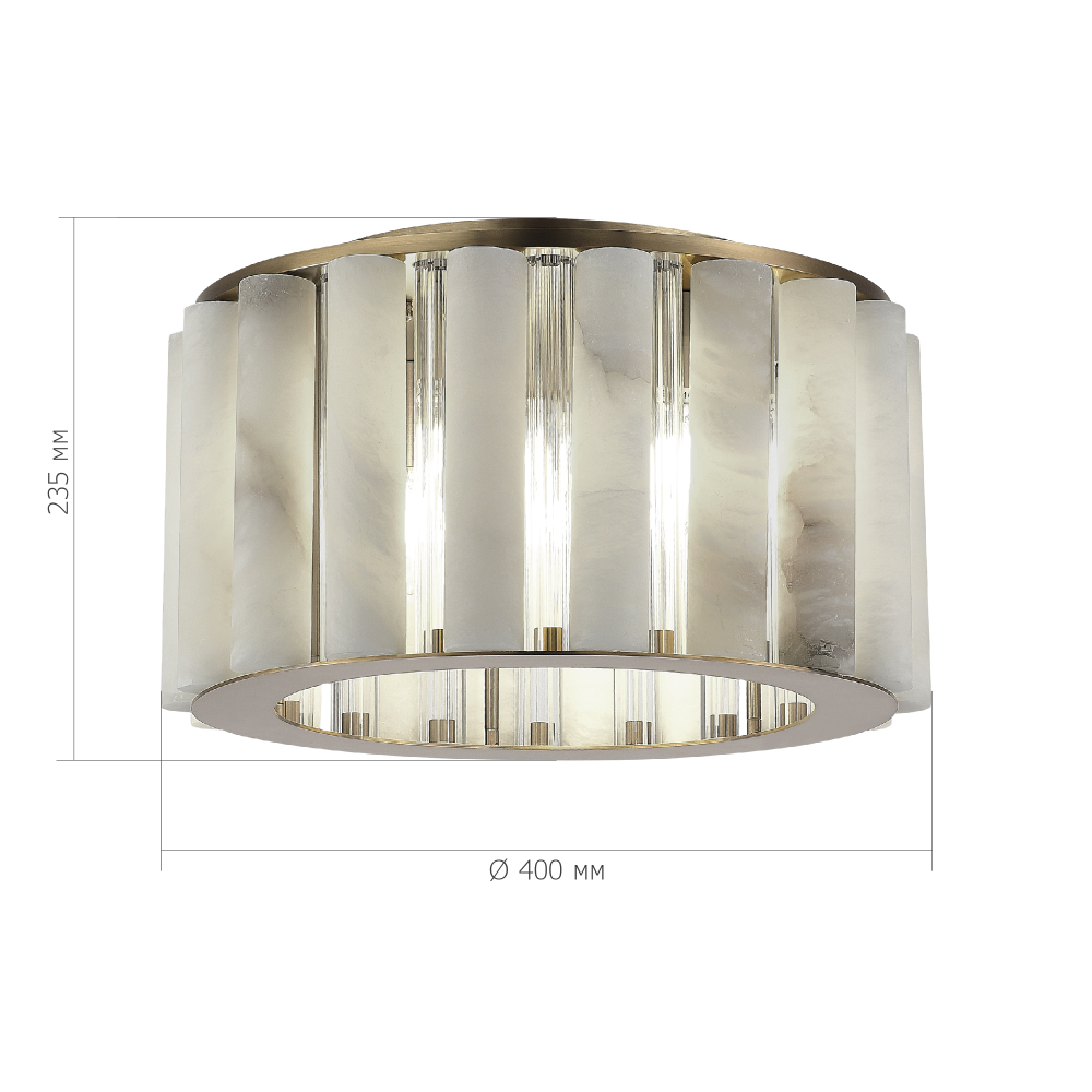 Потолочный светильник из стекла и премиального алебастра Ravishment в Санкт-петербурге