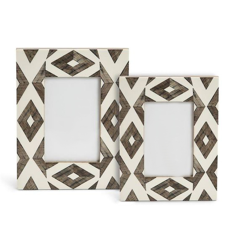 Фоторамка кость Ethnic Indian Wood Bone Inlay photo frame ivory ( слоновая кость ) Коричневый в Санкт-петербурге | Loft Concept 