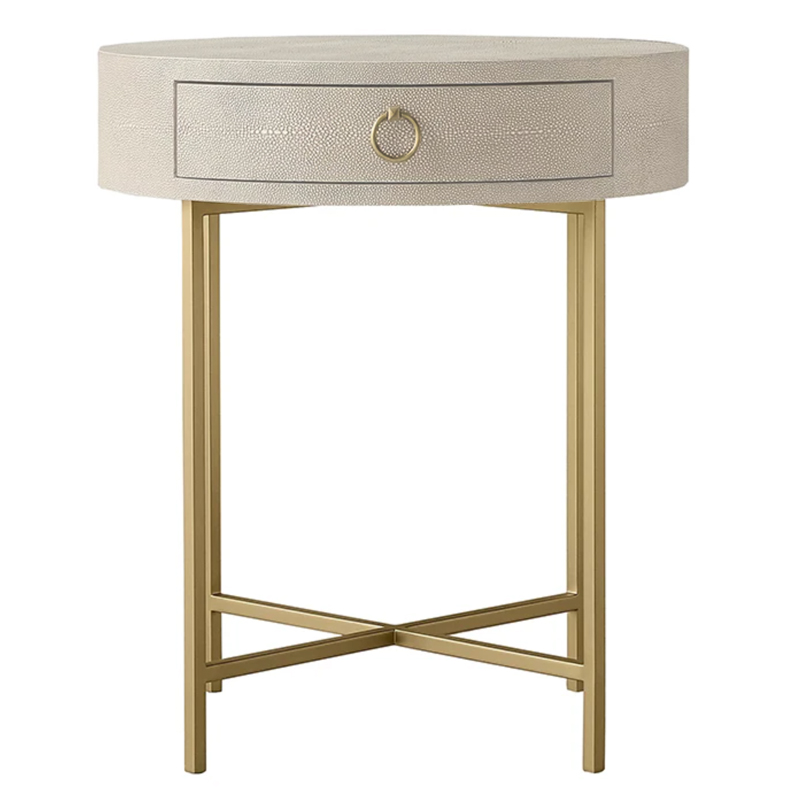 Gaston Stingray Round Ivory Side Table Приставной стол скат Золотой ivory ( слоновая кость ) в Санкт-петербурге | Loft Concept 