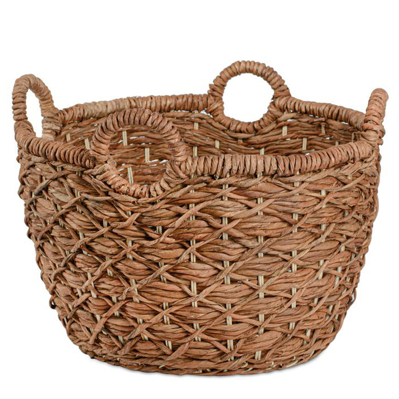 Корзина плетеная Wicker basket 4 handles Коричневый в Санкт-петербурге | Loft Concept 